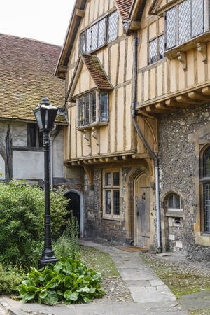 Tudor buildings of Cheyney Court in the historic ciy of Winchester, Hampshire, England