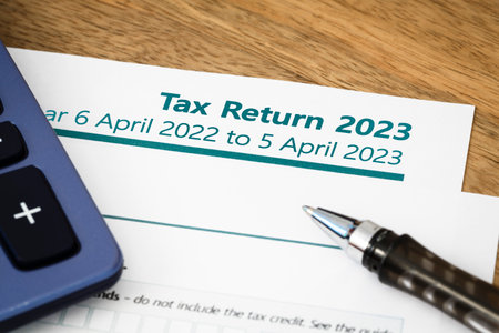 UK HMRC self assessment income tax return form 2023の写真素材