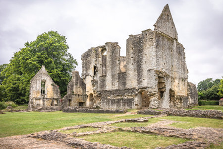 Minster Lovell Hall. Ancient ruins on the River Windrush in the Cotswolds AONBの写真素材