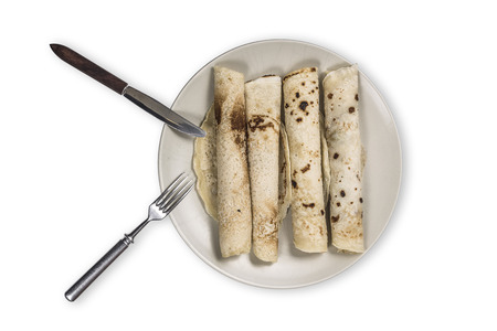 Pancake on a plateの写真素材