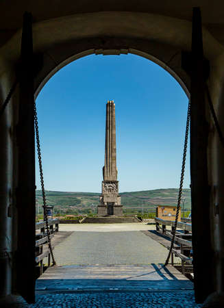 ALBA IULIA, ALBA, ROMANIA -  MAY 11, 2021:  Obelisk Of Horea, Closca And Crisan in Alba Iulia, Transylvania, Romaniaのeditorial素材