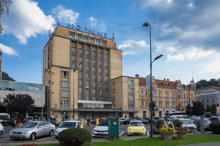 BRASOV, ROMANIA â AUGUST 09, 2018:  View of Aro Palace Hotel located in central zone on August 09, 2018 in Brasov.のeditorial素材