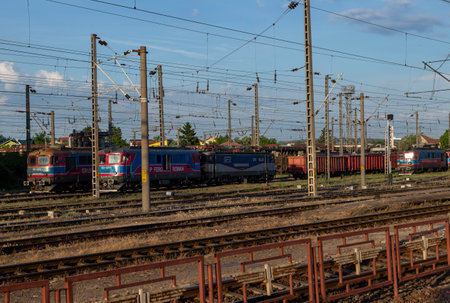 Craiova, Dolj, Romania â May 14, 2022:  Triage of the train station in Craiova, Romania.のeditorial素材