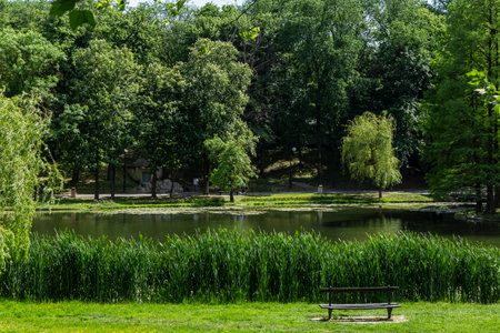 Craiova, Dolj County, Romania â May 14, 2022:  Images from Romanescu Park in Craiova, Romania.のeditorial素材
