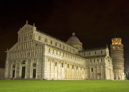 The Campo dei Miracoli in Pisa by night.の写真素材