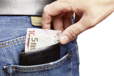 Man being pickpocketed for his walletの写真素材