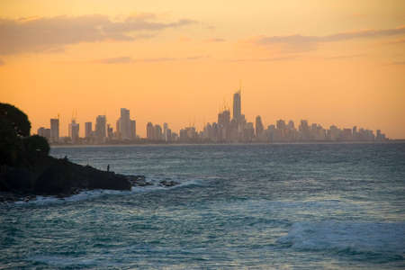 Surfers Paradise at Seaway  at Dusk.Tallabudgera National Park, QLD ,Australiaの写真素材