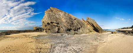 palm beach,rocky sea & sand scape at elephant rock QLD,Australia