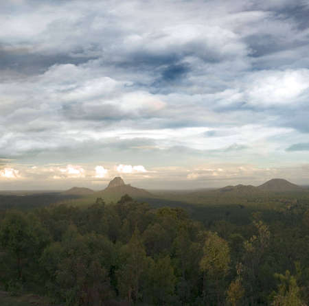 The glasshouse mountains,Australiaの写真素材