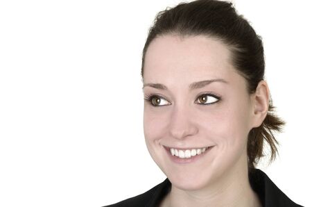 business woman, white background, studio shot, isolatedの写真素材