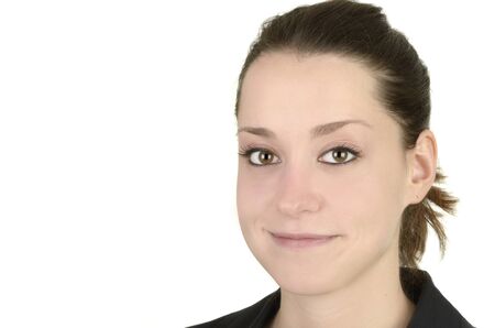 business woman, white background, studio shot, isolatedの写真素材