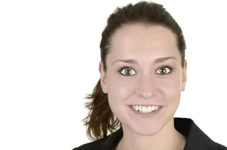 business woman, white background, studio shot, isolatedの写真素材