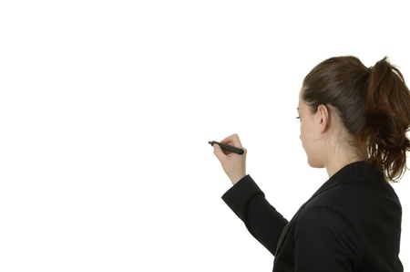 business woman, white background, studio shot, isolatedの写真素材