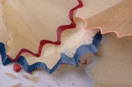 colored pencil remains closeupの写真素材