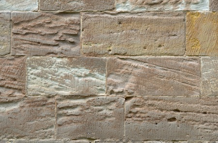 Wall made of colorful sandstone, Nuremberg, Germanyの写真素材