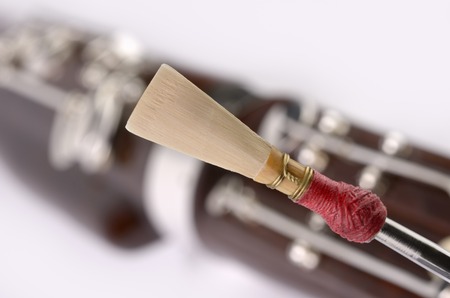 Bassoon Detail, double reed mouthpiece, Studio Shotの写真素材