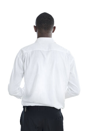 African business man rear view, Studio Shotの写真素材