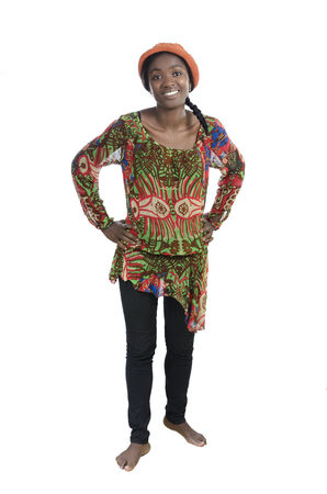 Beautiful African Woman Smiling, Studio Shotの写真素材