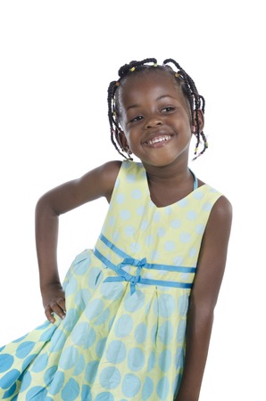 African girl smiling, Studio Shotの写真素材