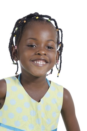 African girl smiling, Studio Shotの写真素材