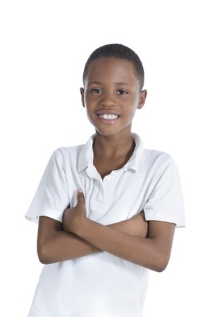 African boy smiling, Studio Shotの写真素材