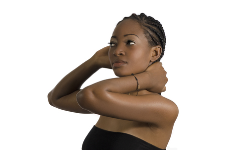 Beautiful African Woman Portrait, Studio Shot, Cameroonの写真素材