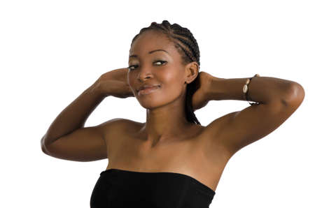 Beautiful African Woman Portrait, Studio Shot, Cameroonの写真素材