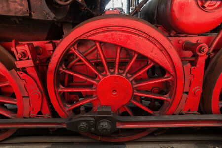 Steam locomotive detail, outdoor shot