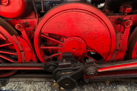 Steam locomotive detail, outdoor shotの写真素材