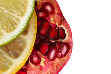 fresh fruit isolated on white backgroundの写真素材