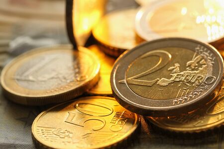 Euro coins detailの写真素材