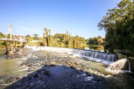 View of Timbo city waterfall, Santa Catarina, Brazilの写真素材