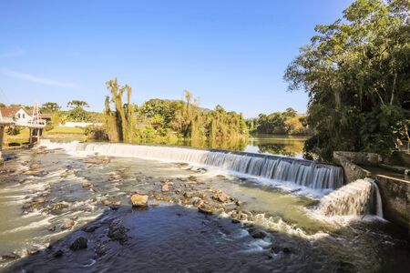 View of Timbo city waterfall, Santa Catarina, Brazilの写真素材