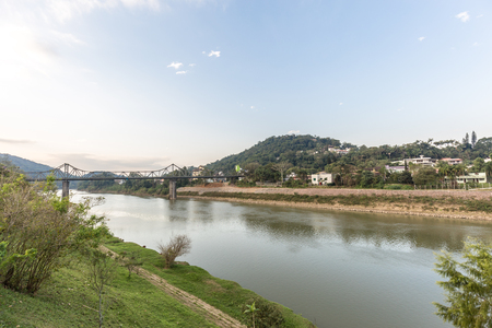 View of Itajai river at Blumenau, Santa Catarina. Brazilの写真素材