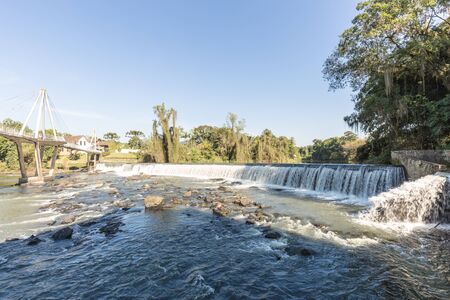 View of Timbo city waterfall, Santa Catarina, Brazilの写真素材