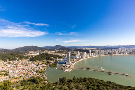 City View of Balneario Camboriu beach. Santa Catarina, Brazil.の写真素材