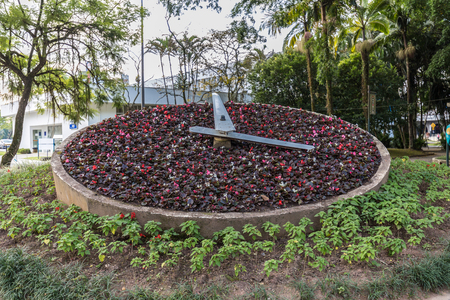 Flowers clock at Blumenau. Santa Catarina, Brazilの写真素材
