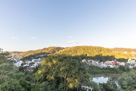 View of Itajai river at Blumenau from Water Museum, Santa Catarina. Brazilの写真素材