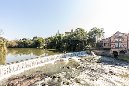 View of Timbo city waterfall, Santa Catarina, Brazilの写真素材
