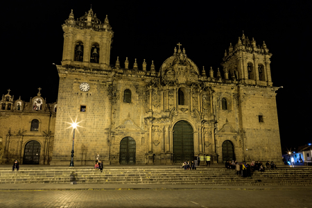 Iglesia La Merced, Plaza de Armas in Cusco, Peru. The church was founded in 1535.の写真素材