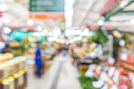 Blurred Interior of Curitiba's Municipal Market background. CURITIBA, PARANA/BRAZILの写真素材