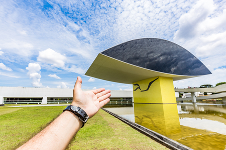 CURITIBA, PARANA/BRAZIL - DECEMBER 28 2016: Oscar Niemeyer Museumのeditorial素材