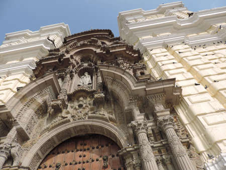 Detail of the facade of the Cathedral of the Assumption of the Blessed Virgin Mary in Krakow, Polandの写真素材