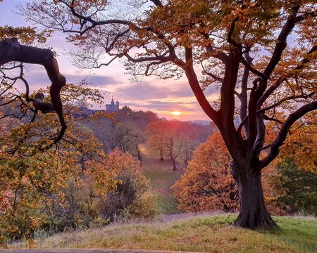Royal Observatory and Greenwich park, Londonの写真素材