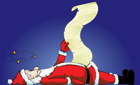 Unconscious Santa Claus listのイラスト素材