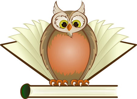 Owl with booksのイラスト素材