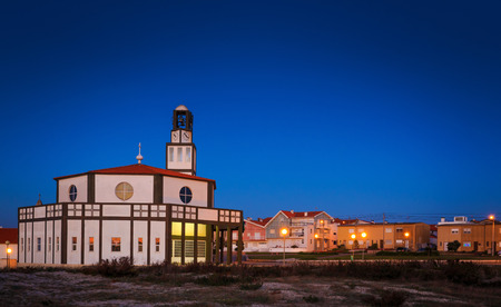 Costa Nova do Prado by night Portugalの写真素材