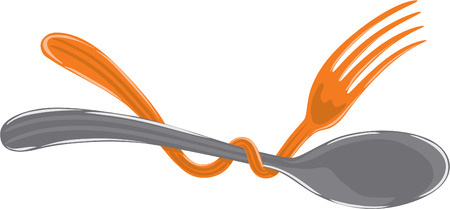 spoon rolled by a spoonのイラスト素材