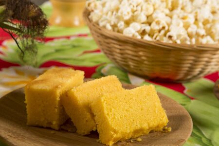 Traditional brazilian Fuba cake.の写真素材