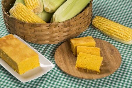 Traditional brazilian Fuba cake.の写真素材